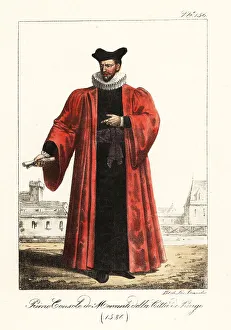 1586 Prints: Costume of the Merchant Provost of Paris, 1586