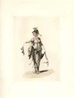 Gauze Prints: Costume of the merveilleuse Lodoiska, French Directory era