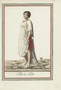 Herbs Prints: Costume of a native girl of Tahiti
