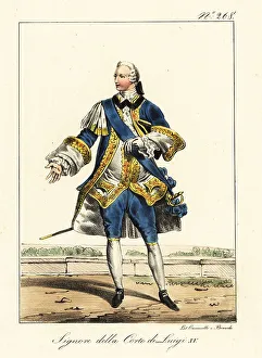 Buckle Shoes Prints: Costume of a nobleman at the court of King Louis XV, mid-18th ce