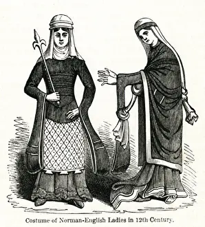 Costume for Norman-English ladies, 12th century