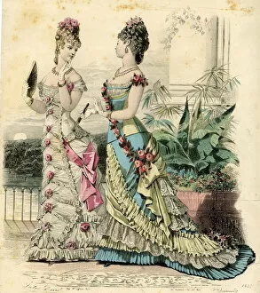 Images Dated 15th July 2016: Costume plate, two women in evening dress