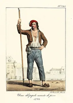 Pike Prints: Costume of a revolutionary commoner or sans culotte, 1793