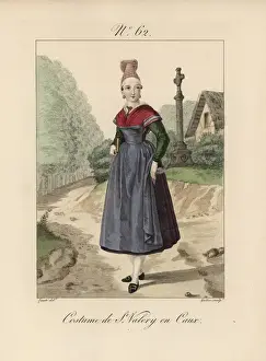 Alsation Prints: Costume of St Valery en Caux A simple bonnet
