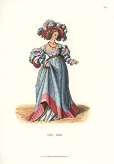 Puffed Prints: Costume of a Swiss noble woman, 16th century