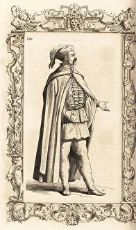16th Century Prints: Costume of a Turkish pirate, Ottoman Empire, 16th century