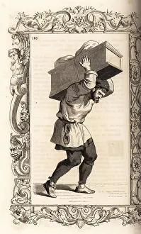 Bergamo Prints: Costume of a Venetian porter or bastagio, 16th century