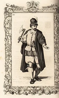 Rower Prints: Costume of a Venetian rower or falila, 16th century