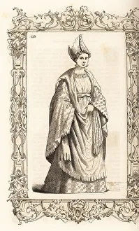 16th Century Prints: Costume of a woman of Caramania, Ottoman Empire, 16th century
