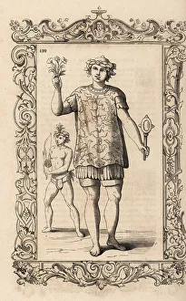 16th Century Prints: Costume of a young Mexican man, 16th century