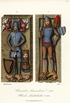 Images Dated 1st June 2019: Costumes of 14th century German knights