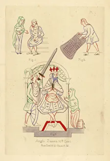 Anglo Saxon Gallery: Costumes of the Anglo-Saxons, 10th century