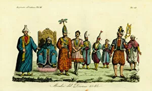 Tunisia Gallery: Costumes of the Berber officials of Tunisia, 1828