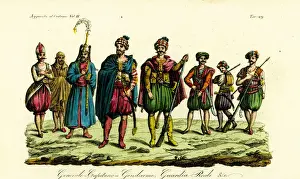 Costumes of Berber soldiers, Tunis, 1828