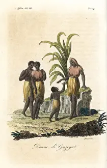 Costumes of the Bijagos women, native to Cazegut