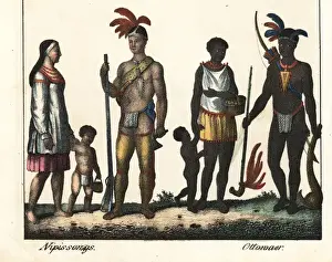 Ethnography Prints: Costumes of Canadian natives: Nipissing and Ottowa people