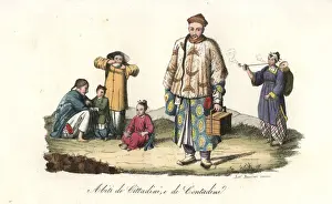 Ferrrario Prints: Costumes of city dwellers and farmers