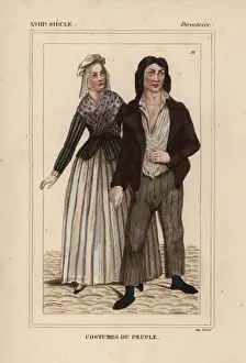 Directoire Prints: Costumes of common French people, 1797, Directory era