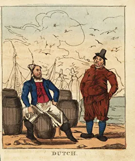 Tankard Prints: Costumes of Dutch men, 19th century