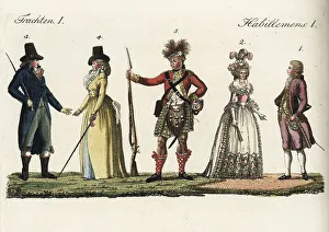 Friedrich Johann Bertuch Prints: Costumes of European people, 18th century