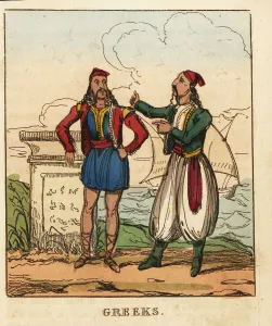 Orientalism Prints: Costumes of Greek men, early 19th century