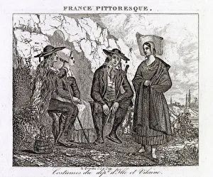 Costumes of the habitants of Ille and Vilaine, Brittany (East). Date: 1835