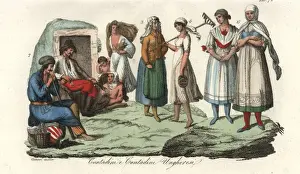 Costumes of Hungarian peasantry, 18th century