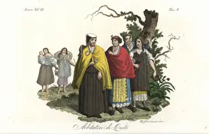Costumes of the indigenous people of Quito, Ecuador
