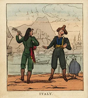 Gaiters Prints: Costumes of Italian men, 19th century