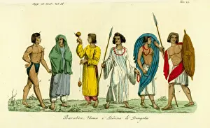 Loincloth Prints: Costumes of men and women of the Nubian people of Dongola