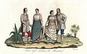 Mexicans Collection: Costumes of the native Mexicans of the Lake