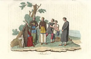 Freschi Collection: Costumes of the natives of Iceland, early 19th century