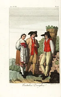 Images Dated 21st November 2019: Costumes of the peasants of Zurich, Switzerland