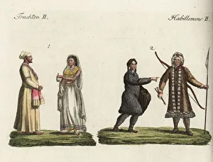Friedrich Johann Bertuch Prints: Costumes of the people of Asia, 18th century