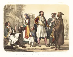 Sepia Tinted Prints: Costumes of the people of Greece, 1858