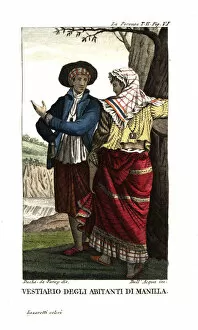 Costumes of the people of Manila, Philippines, circa 1800