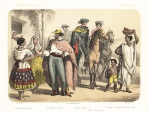 Sepia Tinted Prints: Costumes of the people of Mexico, 1858