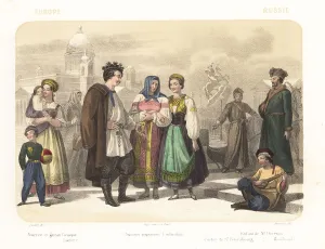 Nanny Prints: Costumes of the people of Russia in St. Petersburg, 1858
