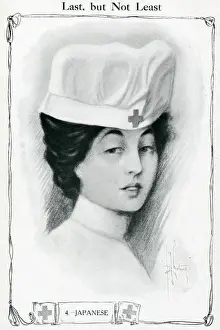 Headgear Prints: Costumes of the Red Cross: an Japanese nurse, 1915