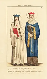 Veils Prints: Costumes of two unknown queens of France