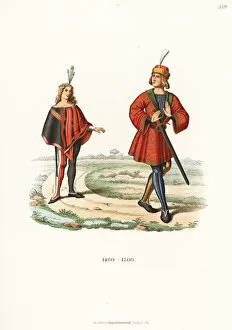 Hefner Gallery: Costumes of young German noblemen, late 15th century