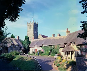 Godshill Prints: Cottage and Church, Godshill, Isle of Wight