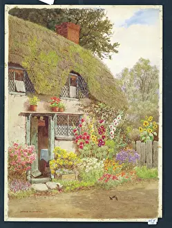 Matthews Prints: Cottage Landscape scene England Watercolour painting
