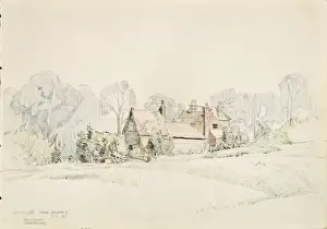 Herts Prints: Cottages near Bushey, Herts