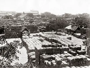 Export Prints: Cotton bales for loading onto a ship, India