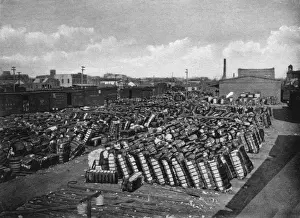 Bales Prints: Cotton on the quayside, Galveston, Texas, USA