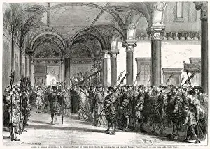 New Images July 2023 Prints: Council of Trent ; the prince-archbishop of Trent receives Charles de Lorraine in his palace