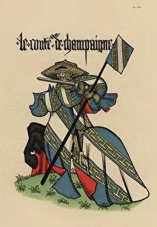 Ancien Gallery: Count of Champagne, Comte de Champagne, with standard