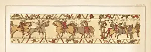 Needlework Prints: Count Guy I of Ponthieu leads Harold to Duke William of Normandy