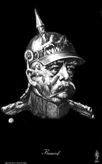 Blacksmith Prints: Count Otto Von Bismarck (1815-1898) - Optical Illusion fantasy postcard